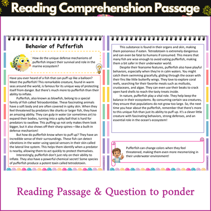 Behavior of Pufferfish | Reading Comprehension Passage and Questions