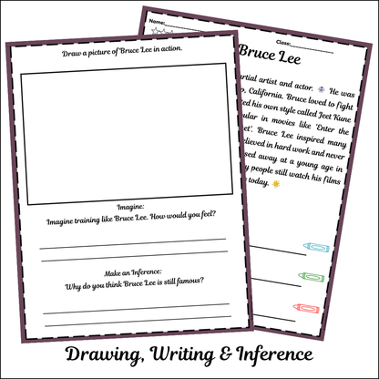 Bruce Lee | Short Reading Comprehension Creative Worksheet