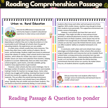 Urban vs. Rural Education | Reading Comprehension Passage and Questions