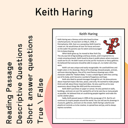 Keith Haring | Reading Comprehension Passage Printable Activity