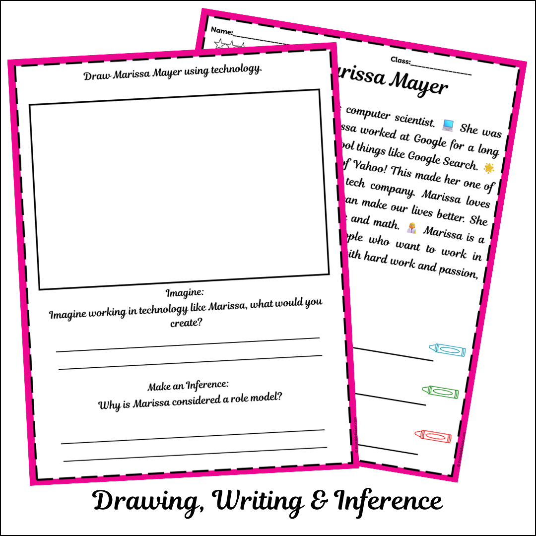 Marissa Mayer | Short Reading Comprehension Creative Worksheet