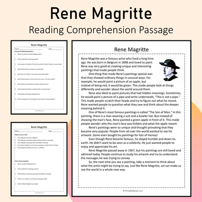 Rene Magritte | Reading Comprehension Passage Printable Activity
