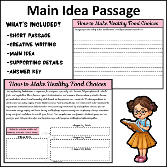 How to Make Healthy Food Choices | Main Idea and Supporting Details Reading Passage and Questions