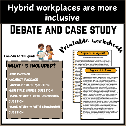 Hybrid workplaces are more inclusive | Debate Case Study Worksheet