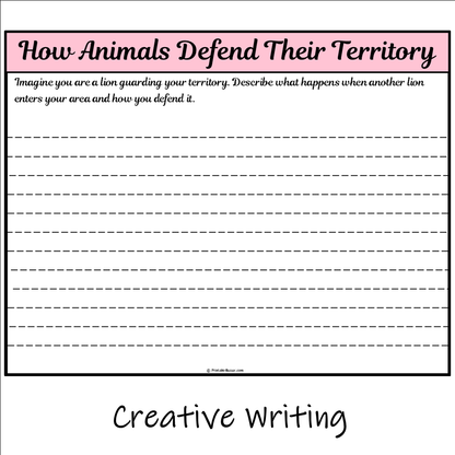 How Animals Defend Their Territory | Main Idea and Supporting Details Reading Passage and Questions