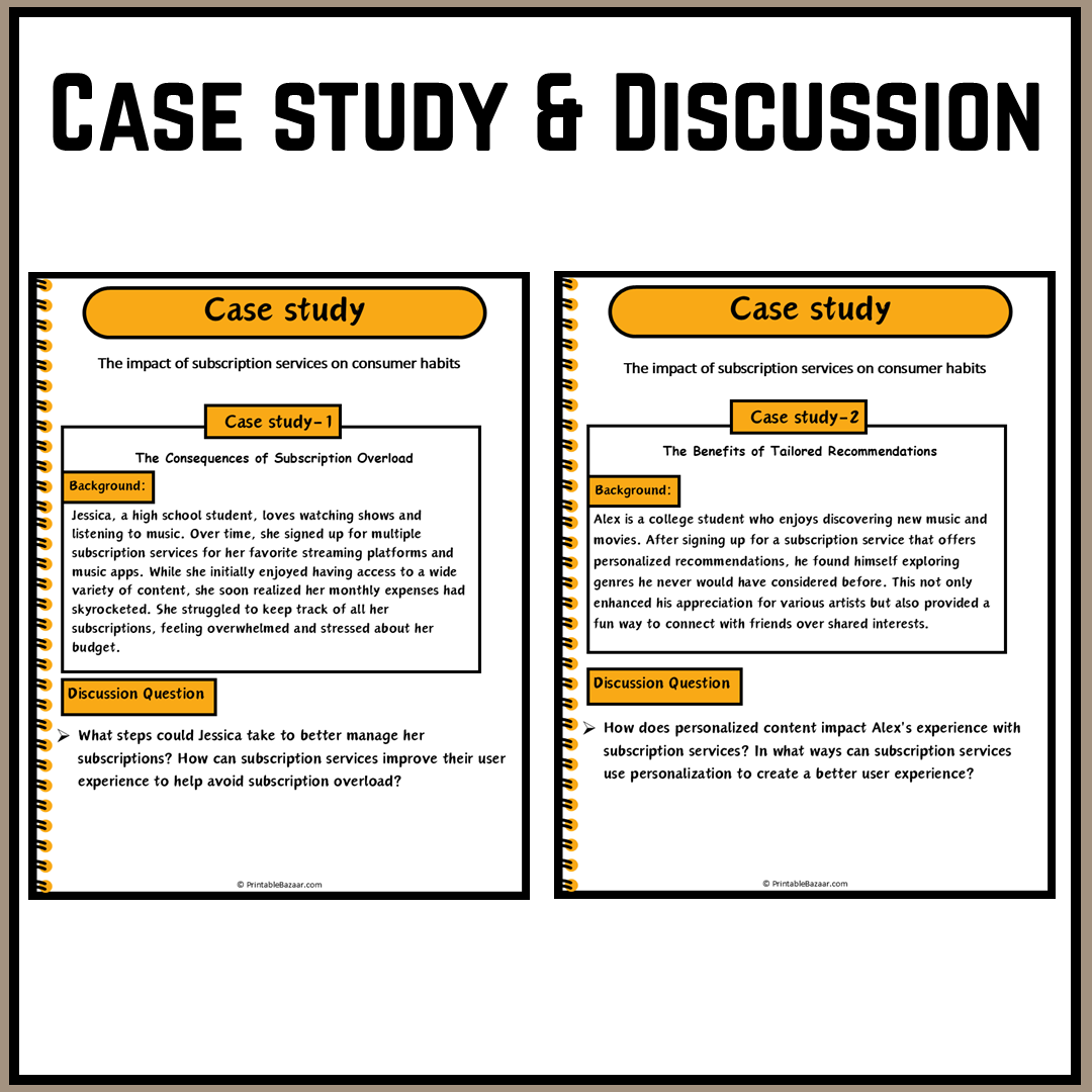 The impact of subscription services on consumer habits | Debate Case Study Worksheet