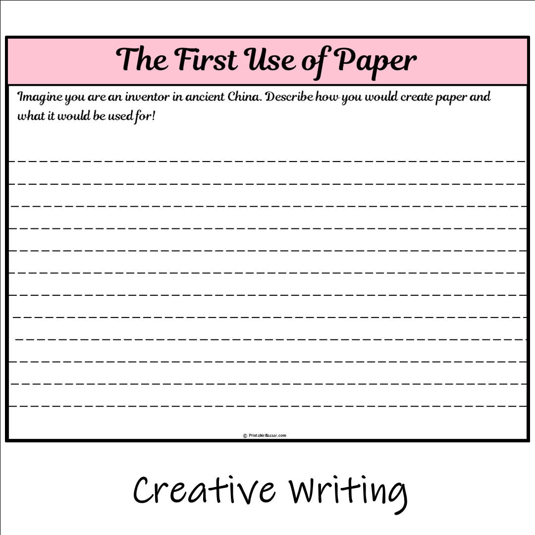 The First Use of Paper | Main Idea and Supporting Details Reading Passage and Questions