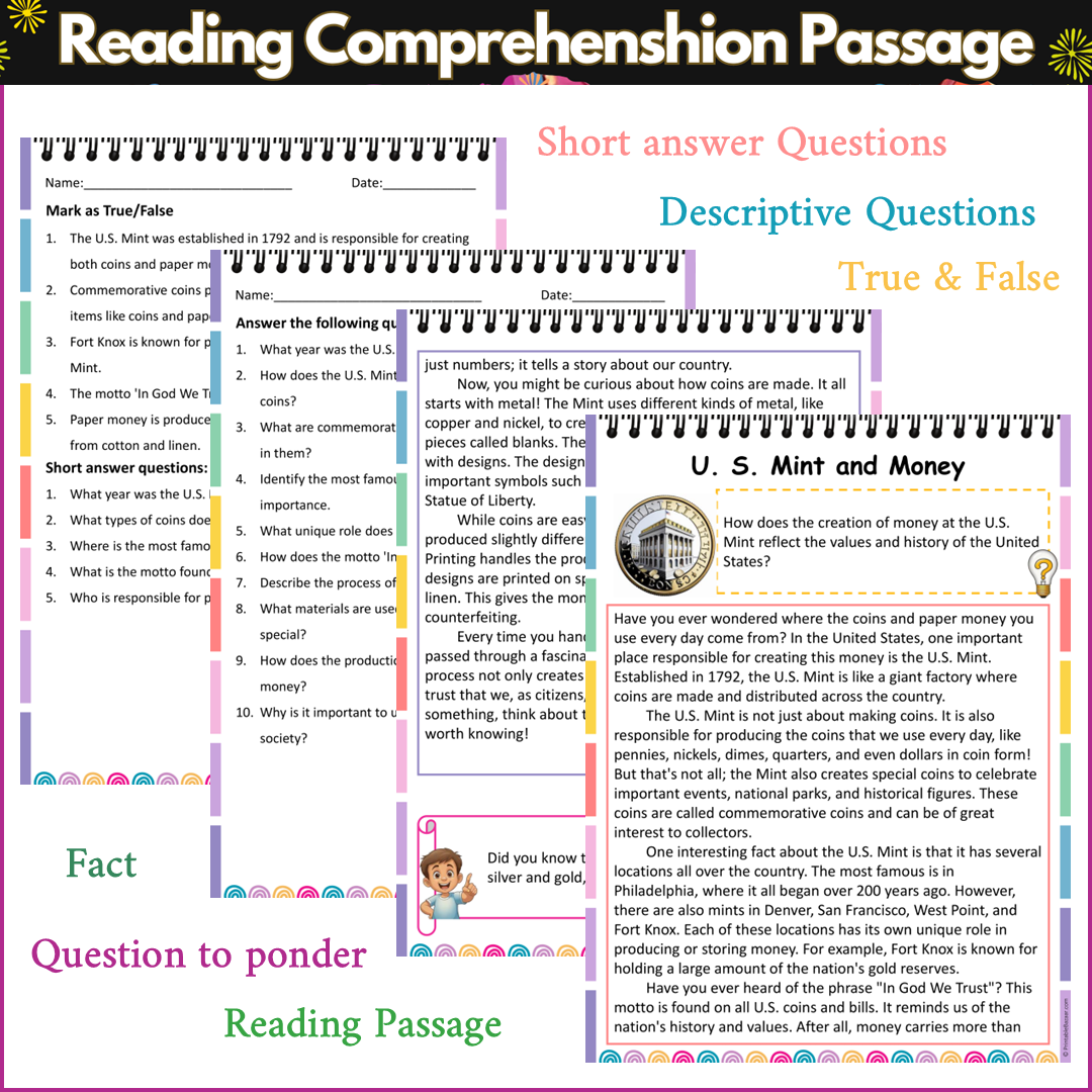 U. S. Mint and Money | Reading Comprehension Passage and Questions