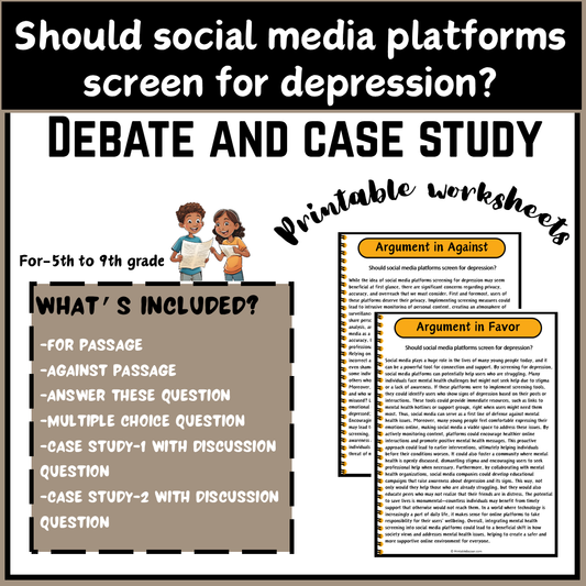 Should social media platforms screen for depression? | Debate Case Study Worksheet