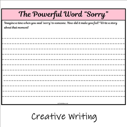 The Powerful Word “Sorry” | Main Idea and Supporting Details Reading Passage and Questions