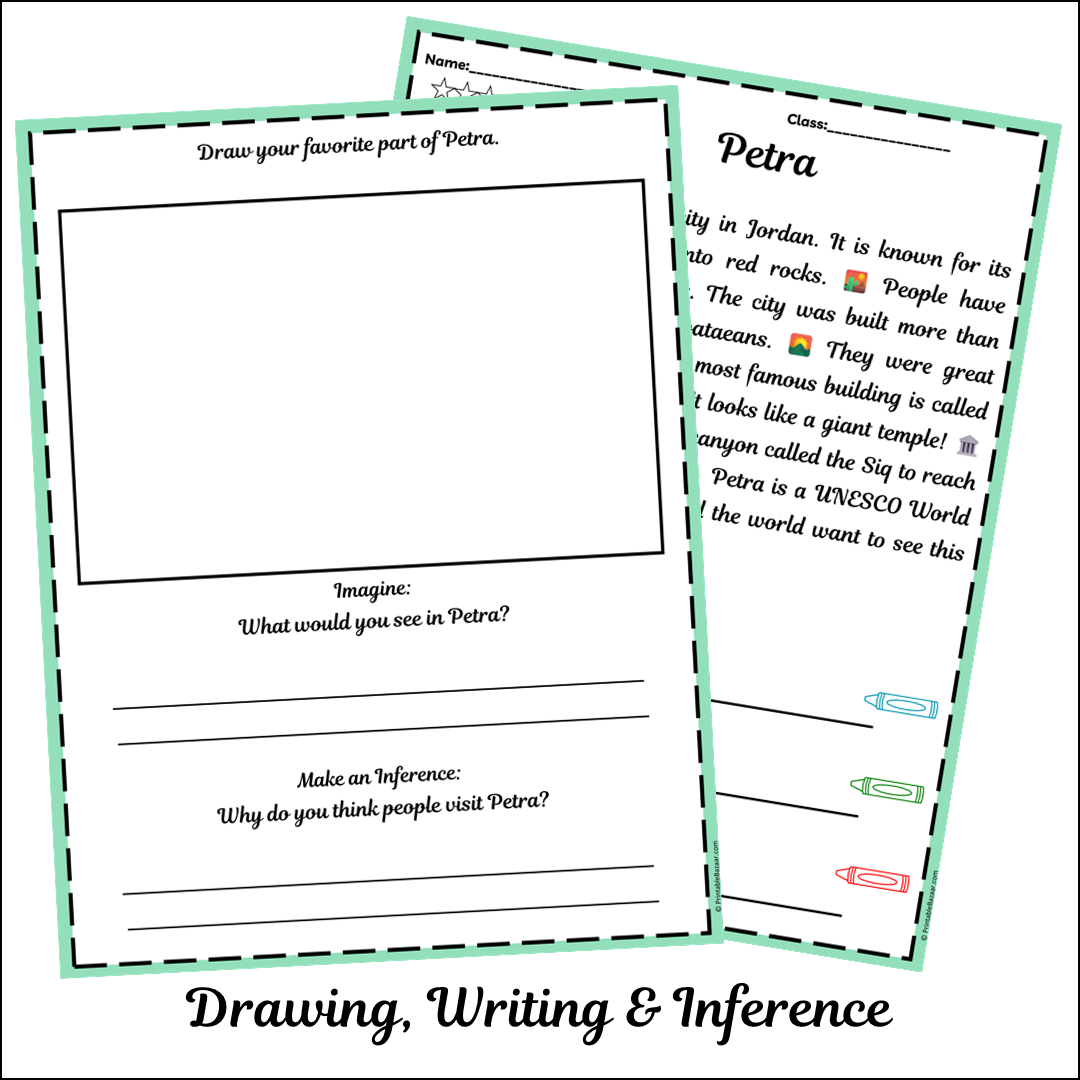 Petra | Short Reading Comprehension Creative Worksheet