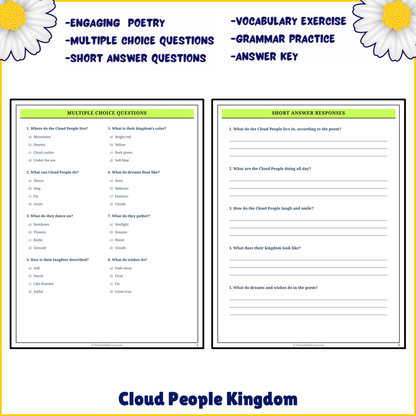 Cloud People Kingdom | Poem Grammar Worksheet Printable Activity