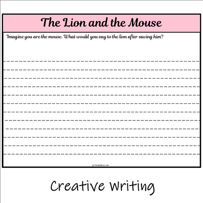 The Lion and the Mouse | Main Idea and Supporting Details Reading Passage and Questions