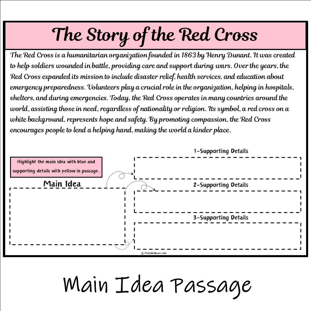 The Story of the Red Cross | Main Idea and Supporting Details Reading Passage and Questions