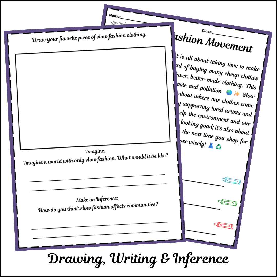 Slow Fashion Movement | Short Reading Comprehension Creative Worksheet