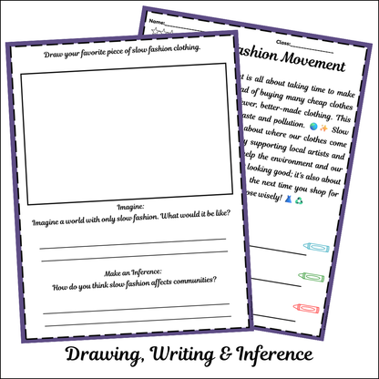 Slow Fashion Movement | Short Reading Comprehension Creative Worksheet