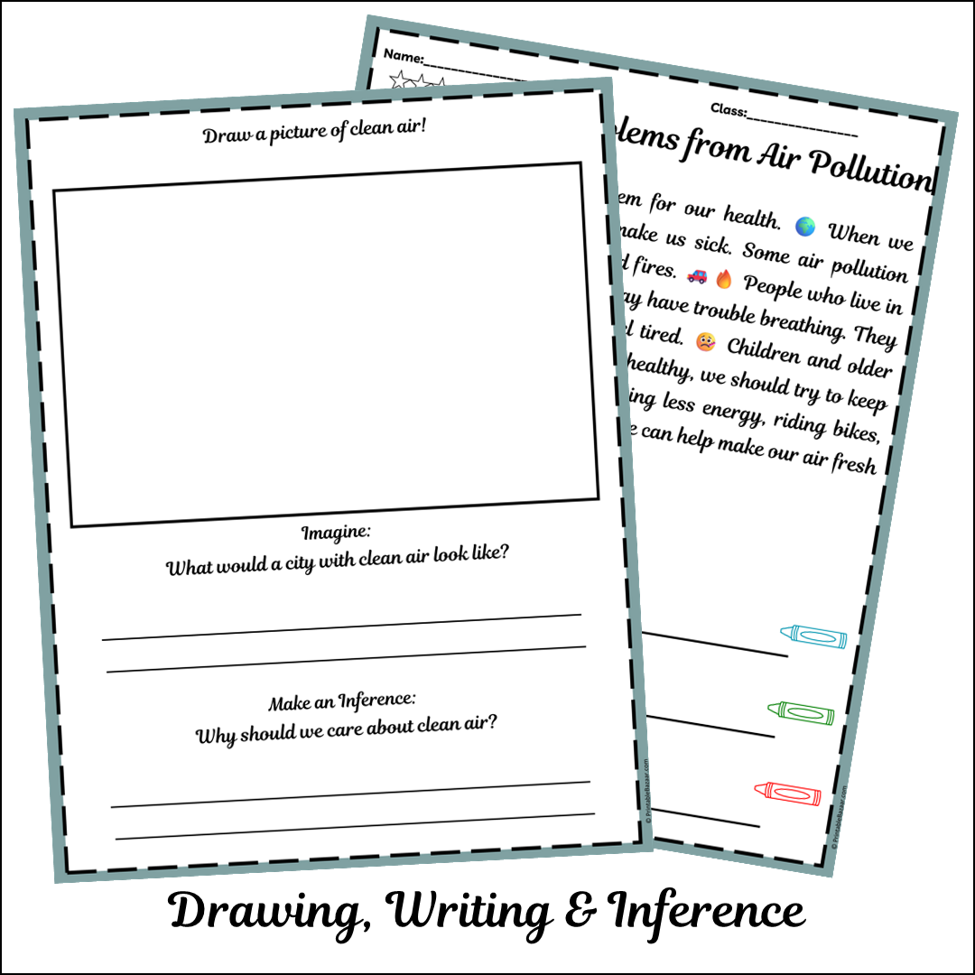 Health Problems from Air Pollution | Short Reading Comprehension Creative Worksheet