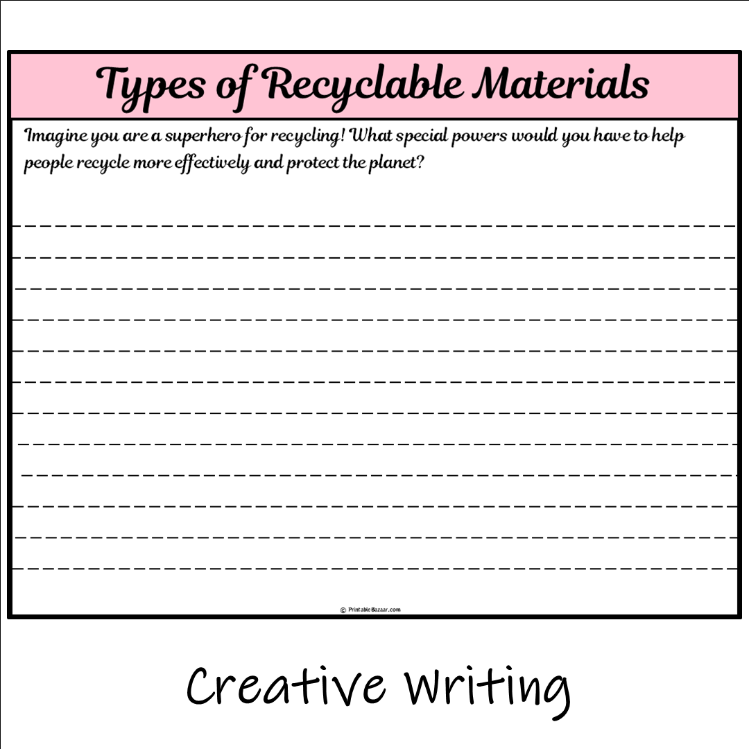 Types of Recyclable Materials | Main Idea and Supporting Details Reading Passage and Questions