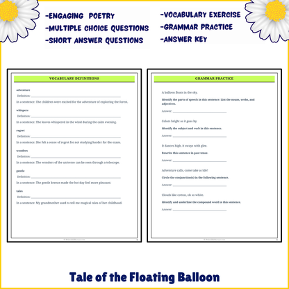 Tale of the Floating Balloon | Poem Grammar Worksheet Printable Activity