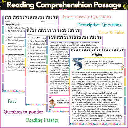 Whales | Reading Comprehension Passage and Questions