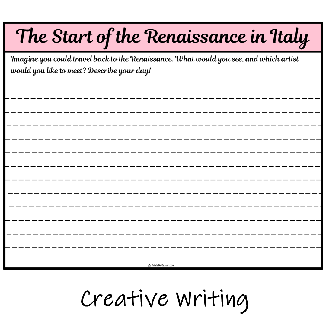 The Start of the Renaissance in Italy | Main Idea and Supporting Details Reading Passage and Questions