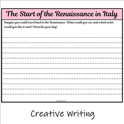 The Start of the Renaissance in Italy | Main Idea and Supporting Details Reading Passage and Questions