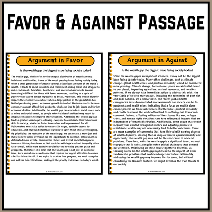 Is the wealth gap the biggest issue facing society today? | Debate Case Study Worksheet