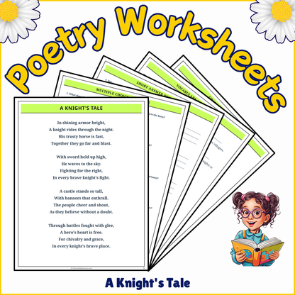 A Knight's Tale | Poem Grammar Worksheet Printable Activity