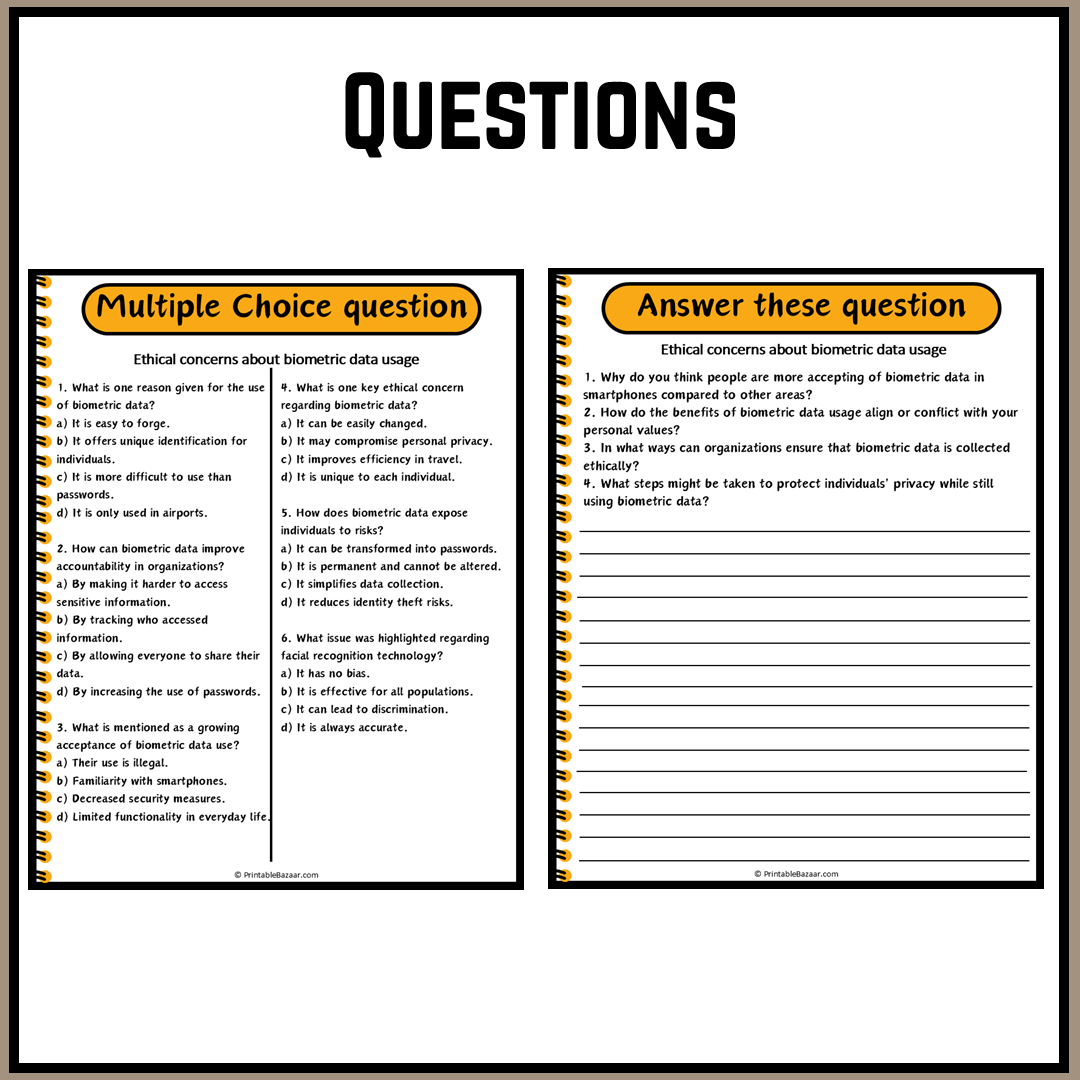 Ethical concerns about biometric data usage | Debate Case Study Worksheet