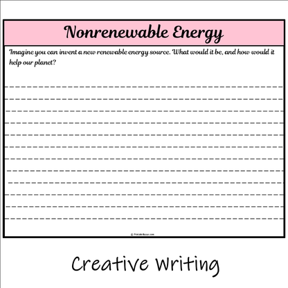 Nonrenewable Energy | Main Idea and Supporting Details Reading Passage and Questions