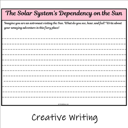 The Solar System’s Dependency on the Sun | Main Idea and Supporting Details Reading Passage and Questions