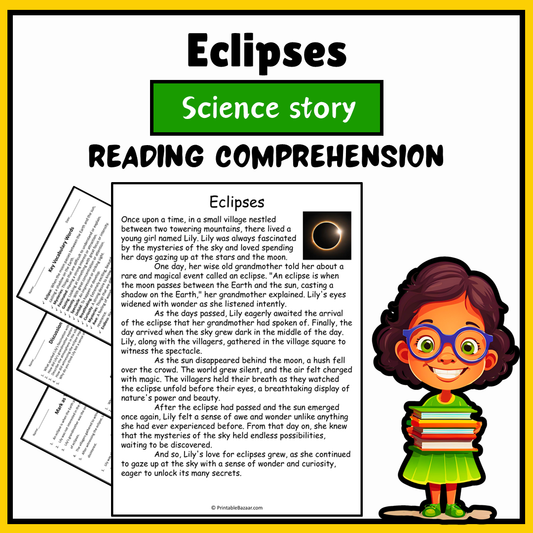 Eclipses | Science Story Reading Comprehension Activity