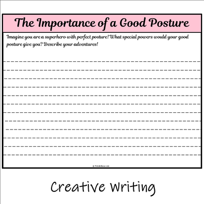 The Importance of a Good Posture | Main Idea and Supporting Details Reading Passage and Questions