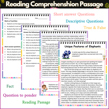 Unique Features of Elephants | Reading Comprehension Passage and Questions