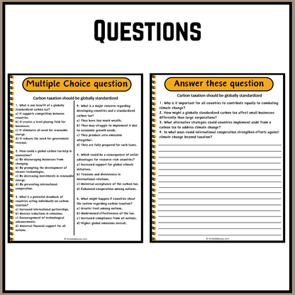 Carbon taxation should be globally standardized | Debate Case Study Worksheet