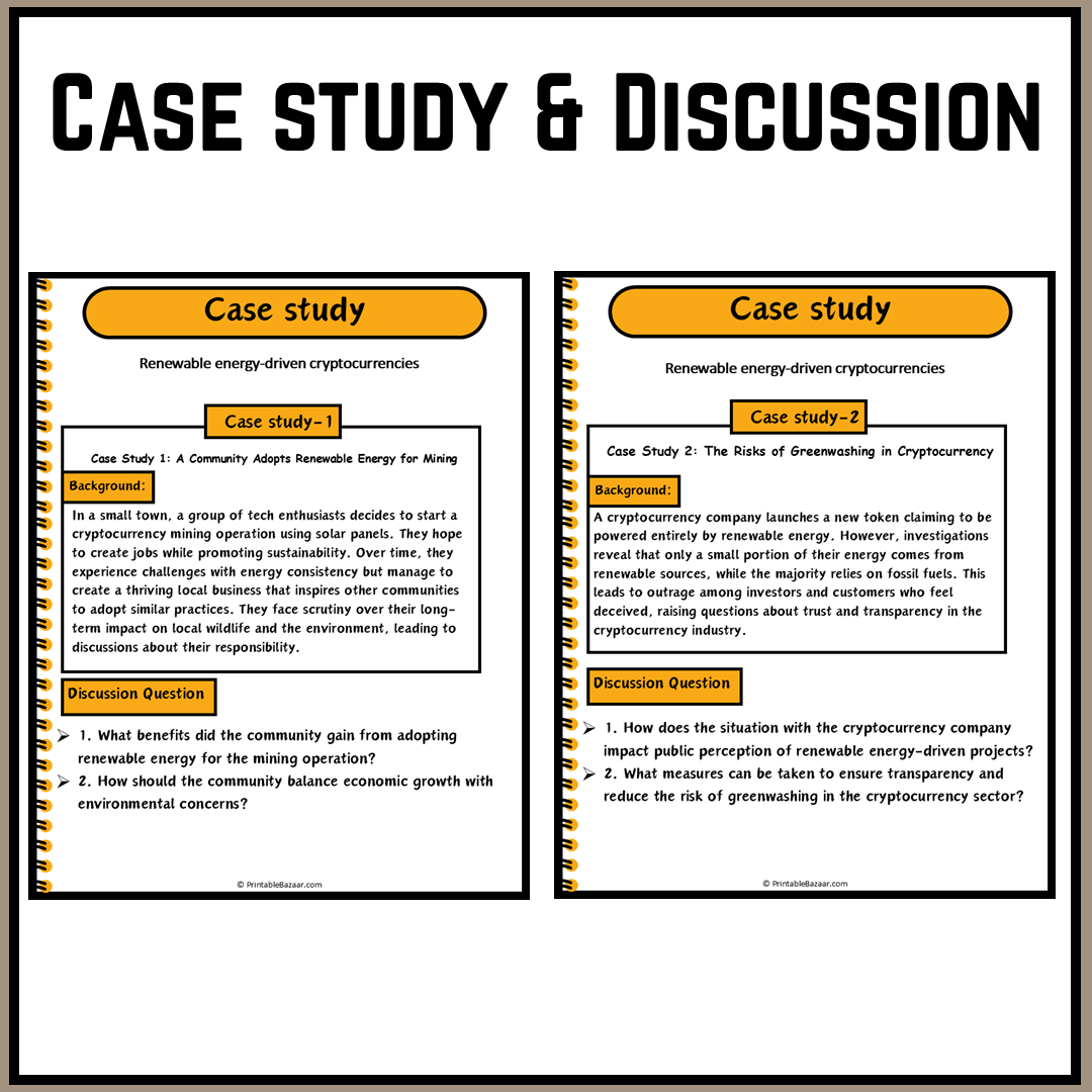 Renewable energy-driven cryptocurrencies | Debate Case Study Worksheet