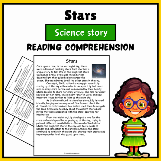Stars | Science Story Reading Comprehension Activity