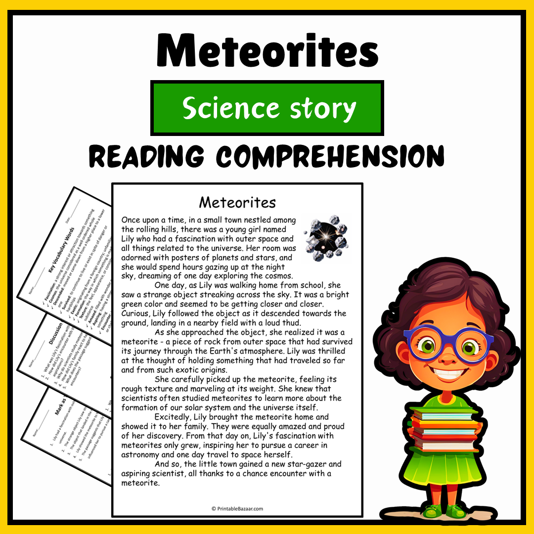 Meteorites | Science Story Reading Comprehension Activity