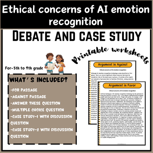 Ethical concerns of AI emotion recognition | Debate Case Study Worksheet