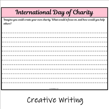 International Day of Charity | Main Idea and Supporting Details Reading Passage and Questions