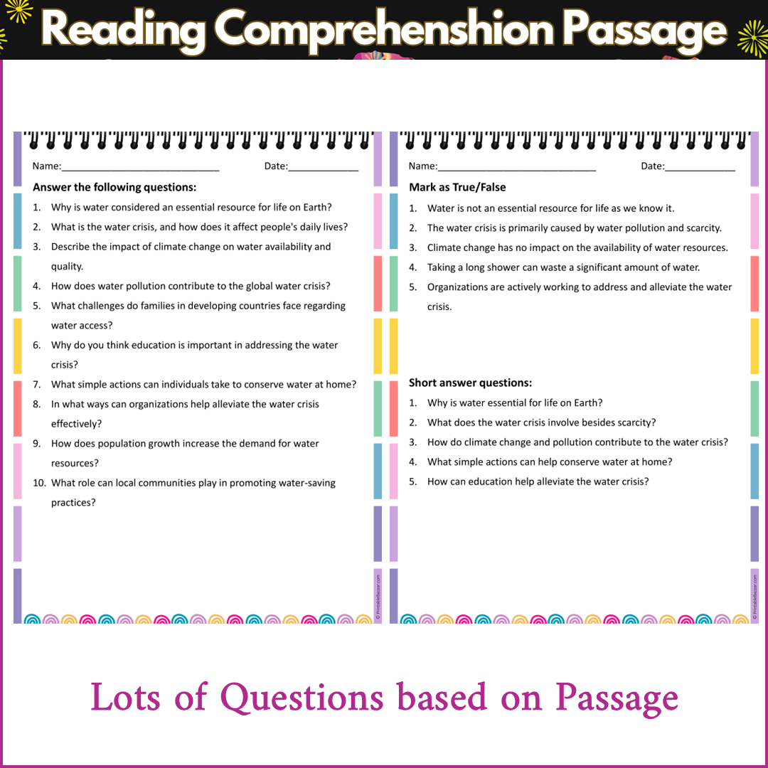 Water Crisis | Reading Comprehension Passage and Questions