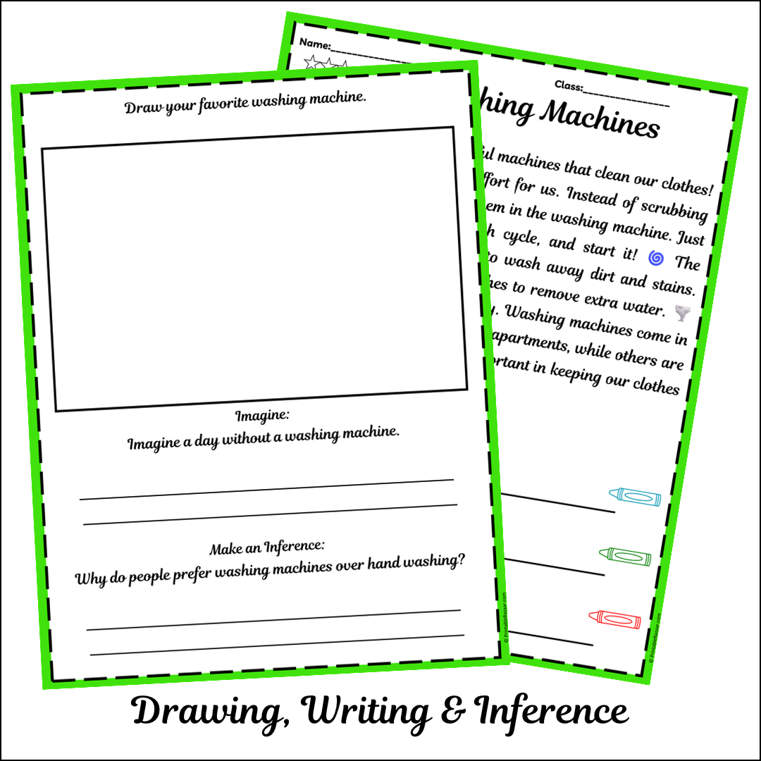 Washing Machines | Short Reading Comprehension Creative Worksheet