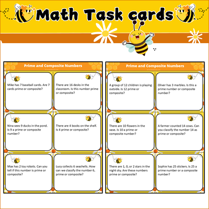 Prime and Composite Numbers | Math Task Cards