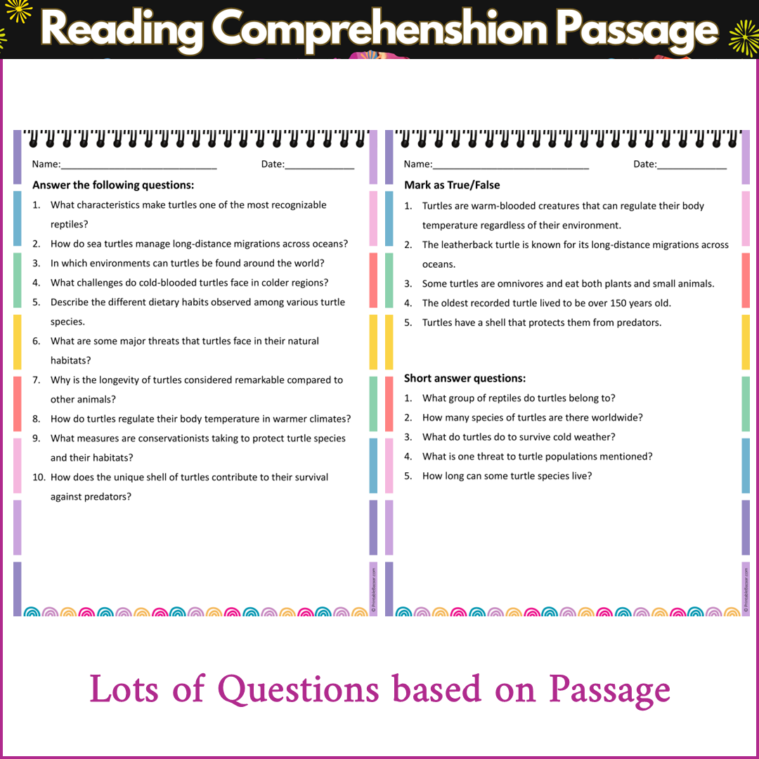 All About Turtles | Reading Comprehension Passage and Questions