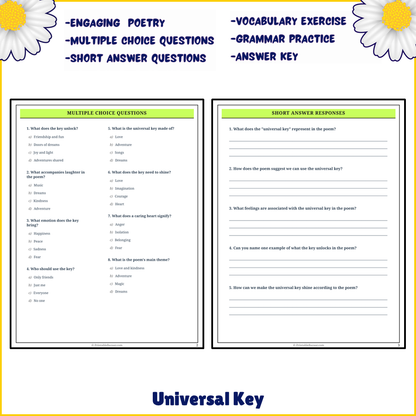 Universal Key | Poem Grammar Worksheet Printable Activity