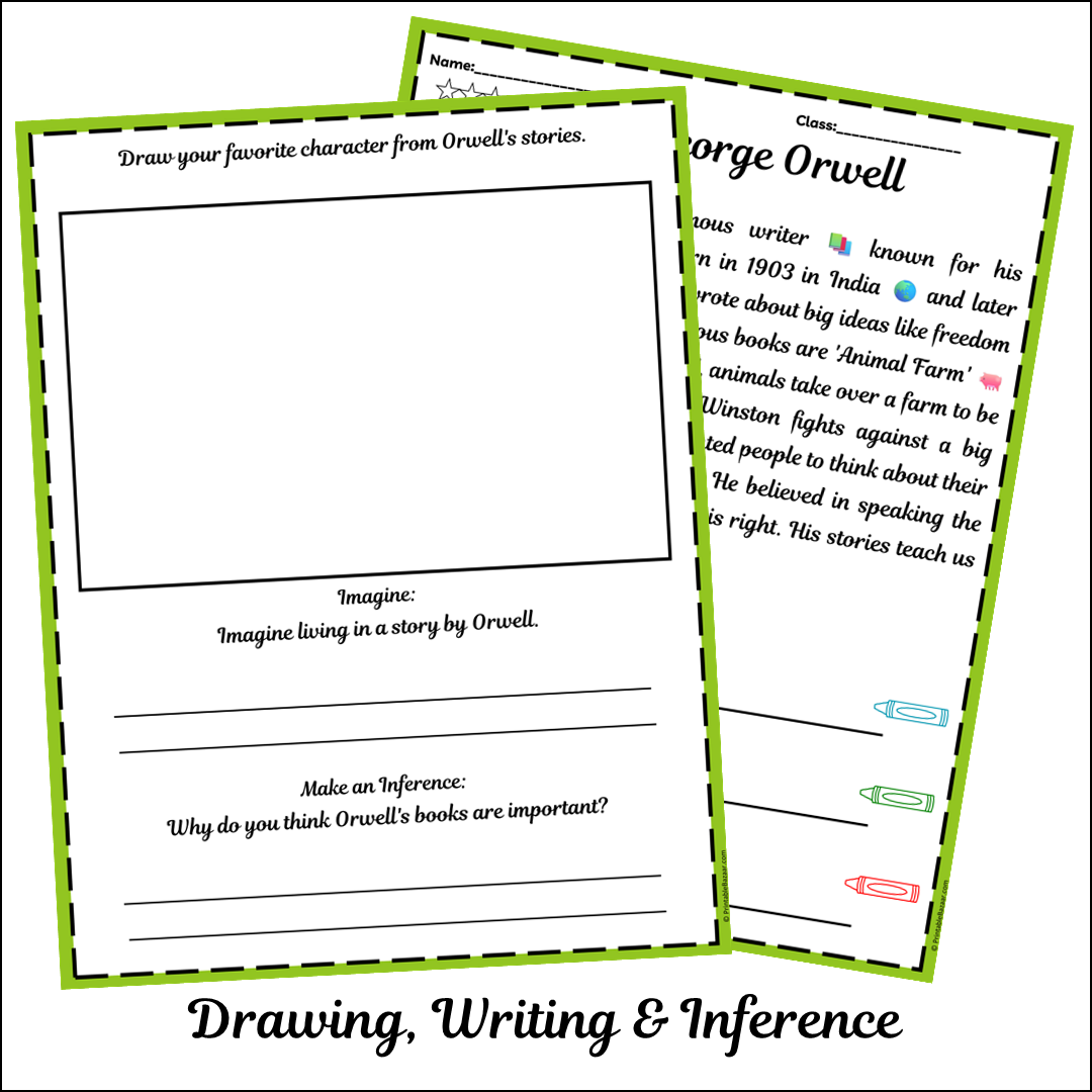 George Orwell | Short Reading Comprehension Creative Worksheet