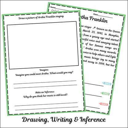 Aretha Franklin | Short Reading Comprehension Creative Worksheet