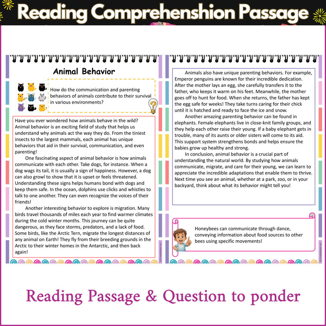 Animal Behavior | Reading Comprehension Passage and Questions