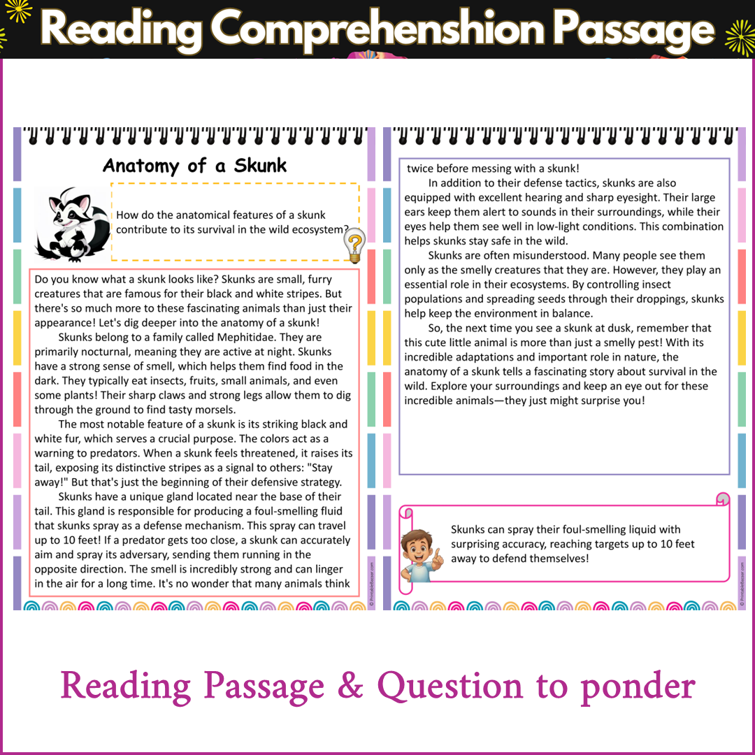 Anatomy of a Skunk | Reading Comprehension Passage and Questions