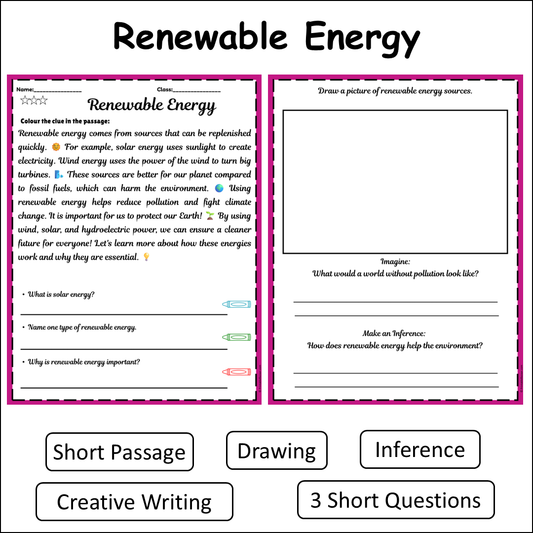 Renewable Energy | Short Reading Comprehension Creative Worksheet